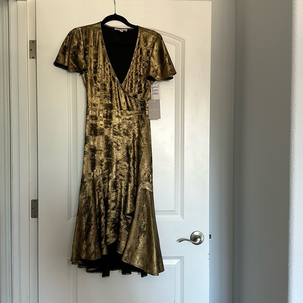 Chelsea 28 Crushed Gold Dress - XS